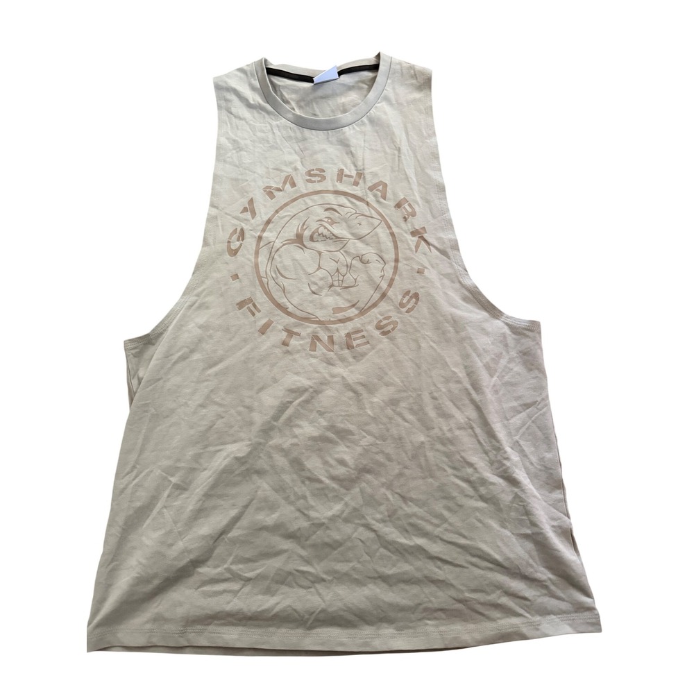 Gymshark Fitness Mens Sage Green Graphic Stringer Tank Top Size Medium M‎